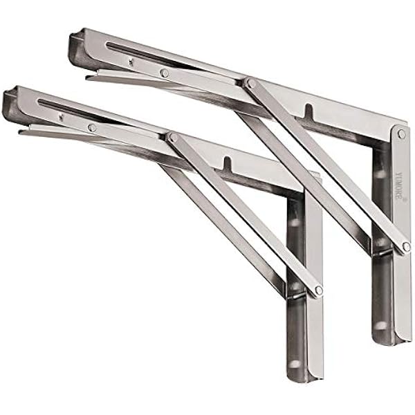 Klappkonsole Schwerlast 300mm,yumore Regalträger Klappbar Edelstahl Klappregalhalterungen Wand Tischhalter Klappscharnier Für Bänke Regale Wandmontage, Platzsparende, Kapazität 330 Lb [2er-pack]