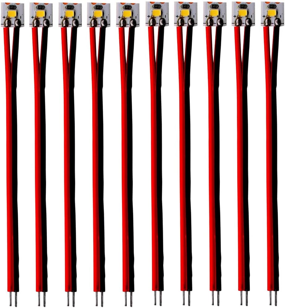 10 Pcs 12-18v Led Haeleuchtung 8mm Weiss Mit Kabel 10cm,modellbau Led Beleuchtung,modellbau Beleuchtung Modelleisenbahn Beleuchtung