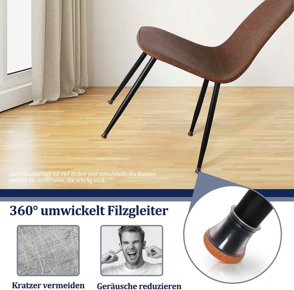 32 Stück Stuhlbeinkappen Klein, Silikon Stuhlbeinschoner Rund, Schutzkappen Für Stuhlbeine Mit Umwickelte Filz, Filzgleiter Für Stühle (fit:14-20mm)