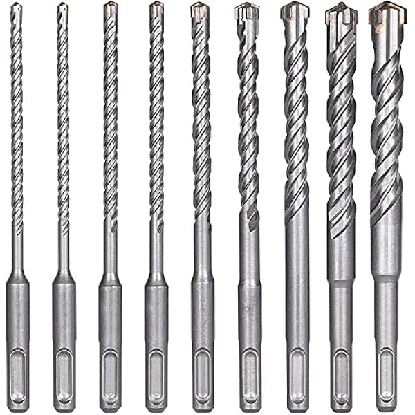 Flintronic Sds Plus Bohrer Set, 9 Stück Betonbohrer, Bohrer Set Mit 4 Schneiden, Hammerbohrer, Sds Steinbohrer, (5,6,6,8,8,10,12,14,16) X160mm Bohrer Werkzeuge Zum Bohren Beton, Keramikfliesen, Stein