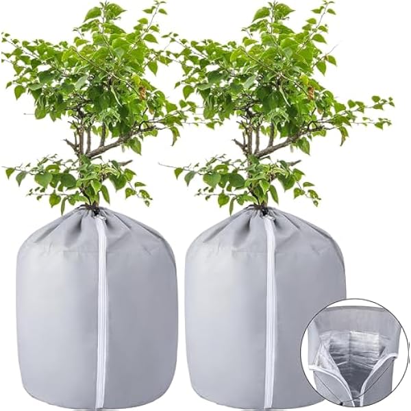 2 Stück Thermo Topfschutz -50x45cm Topfpflanzen Schutzbeutel Für Pflanzen - Winter Topfschutz Mit Zugband - Frost Schutz Für Pflanzkübel Pflanztöpfe Für Pflanzen