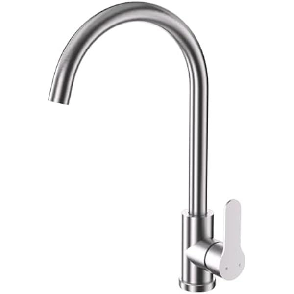 Wasserhahn Küche 360° Drehbar, Hochdruck Küchenarmatur Edelstahl, Einhand-mischbatterie Küche Armatur Mit Auslauf Höhe 257mm-gebürstet/anthrazit-grau