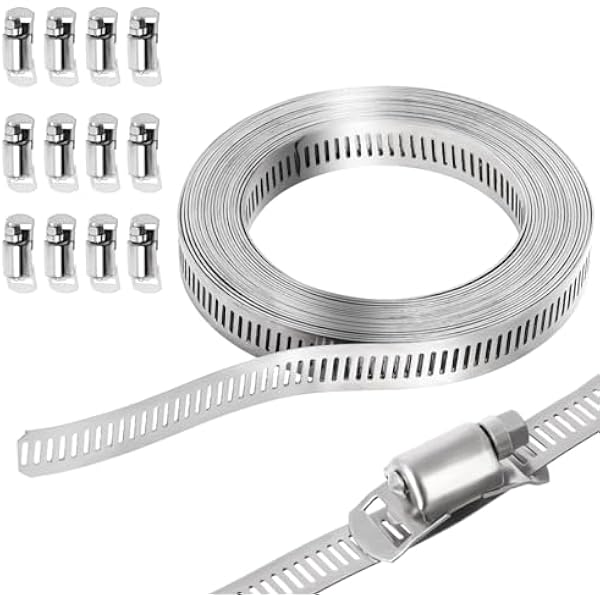 5m Schlauchschellen Endlos 304 Edelstahl Einstellbare Schlauchklemmen Riemen Schlauchclips Mit Schraube Klemme 12 Stück Für Wasser Rohr/tank/gas Rohr/kühler/automobil Tubing