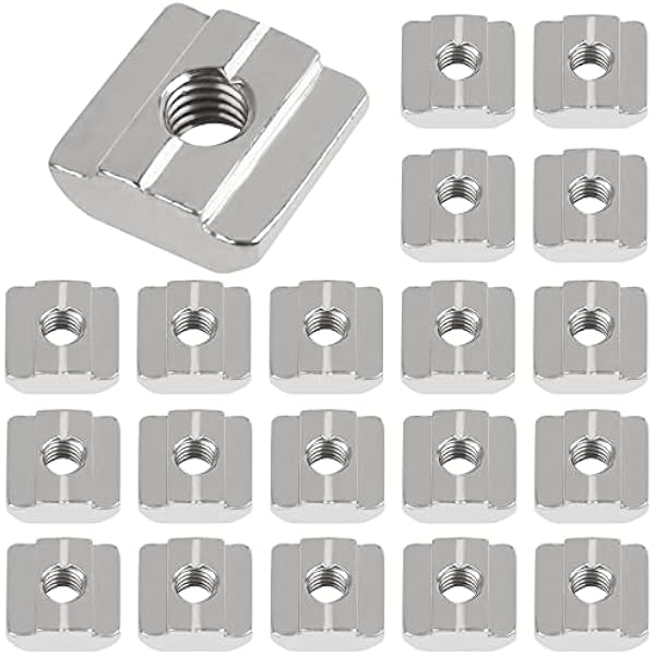 20 Stück Nutensteine Nut 8 - Typ B, M8 Nutsteine Set T-nut Kohlenstoffstahl T Nutenstein Set Für Aluminiumprofil-extrusionsschlitz 30-serie
