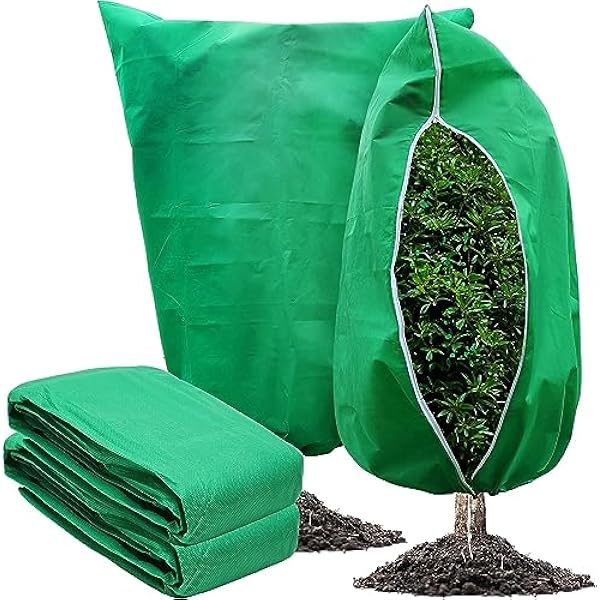 2 Stück Pflanzenschutz Winter,winterschutz Für Kübelpflanzen Frostschutz Kälteschutz Pflanzenschutzsack, Atmungsaktiv,reißfest,wiederverwendbar, Mit Reißverschluss Zugband(80 120cm)