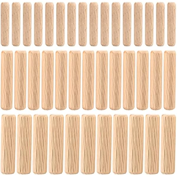 90 Stück Holzdübel Sortiert, M6 M8 M10 Holzstopfen Dübelstangen, Holznadeln Konisch Und Gerippt Für Gerillte Rillen, Basteln, Heimwerken, Zimmerei