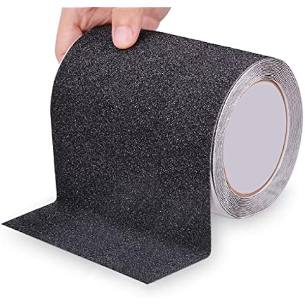 Oqingluan Antirutsch Klebeband, 15cm10m Antirutsch Treppenstufen, Rutschfest Streifen Mit Selbstklebend, High Grip, Wasserdicht, Für Den Innen-und Außeneinsatz Geeignet, Schwarz