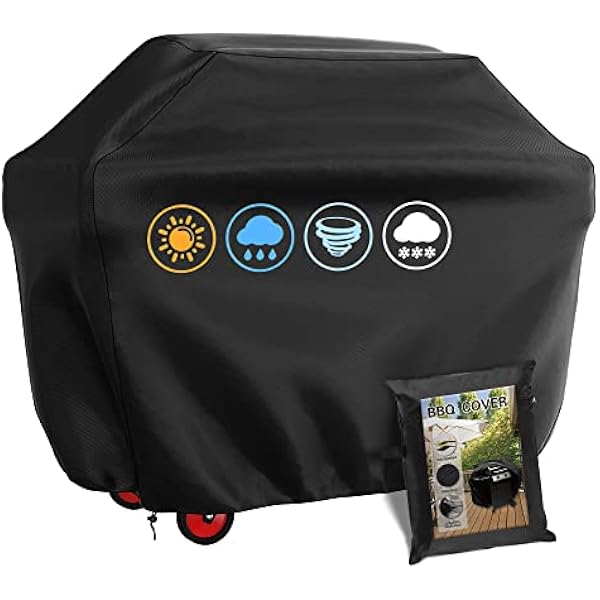 Gasgrill Abdeckung Wetterfest 147x61x117cm, Grillabdeckung, Grill Abdeckhaube Für Hülle Gasgrill, Reißfest & Wasserdicht Mit Uv-schutz, Grill Zubehör – Schwarz