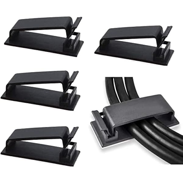 50 Stück Stark Selbstklebende Kabelmanagement, Kabel Organizer, Kabel Clips Für Tv, Pc, Laptop, Ethernet Kabel, Schreibtisch, Heim, Büro (schwarz)