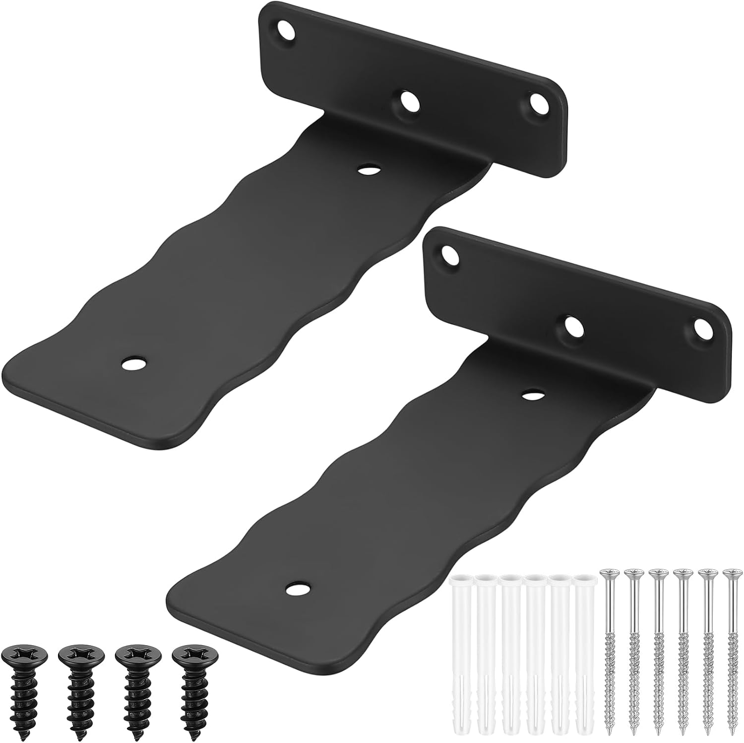 2 Stk Regalhalterung Schwerlastwinkel, L Regalwinkel Schwarz, Regalträger, Metall Unsichtbare Regalhalterungen, Schwimmende Wandregal Halterung, Regal Wandhalterung Regalbrett Tablarträger, 150mm