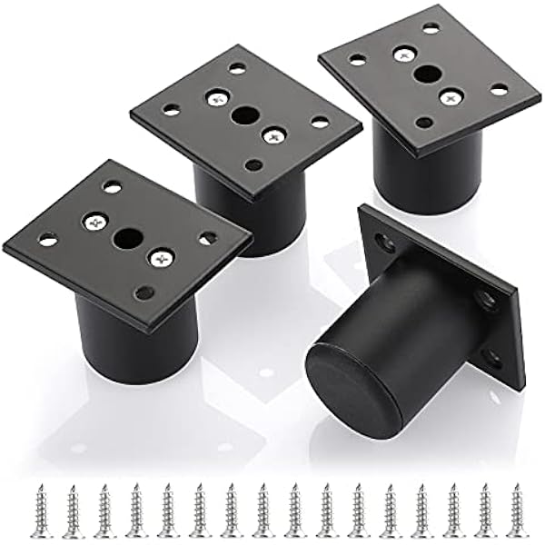 4 Stück 5cm Möbelfüße Aus Alulegierung Schrankfüße Beine Für Stühle Tisch Schrank Schreibtisch Sofa Möbelbeine Mit Schrauben Einfachen Montage Runde(schwarz)