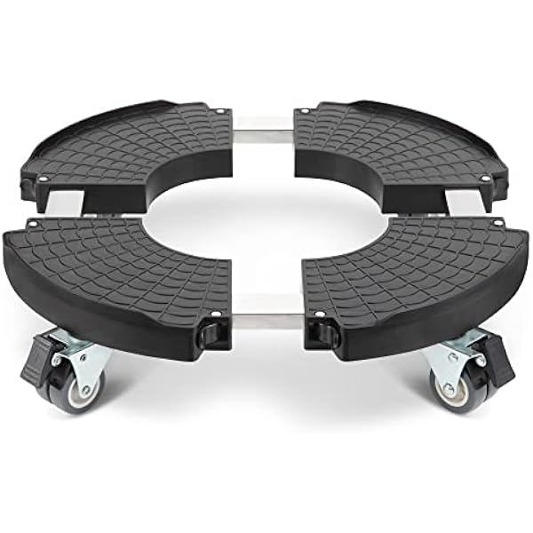Pflanzenroller Rund Ø 40-54cm Tragkraft 200 Kg, Pflanzenroller Außenbereich Mit 360 ° Drehbare Rädern Schwerlast Und Innen, Rollbrett Pflanzen Für Den Hausgarten Blumentopf, Schwarz