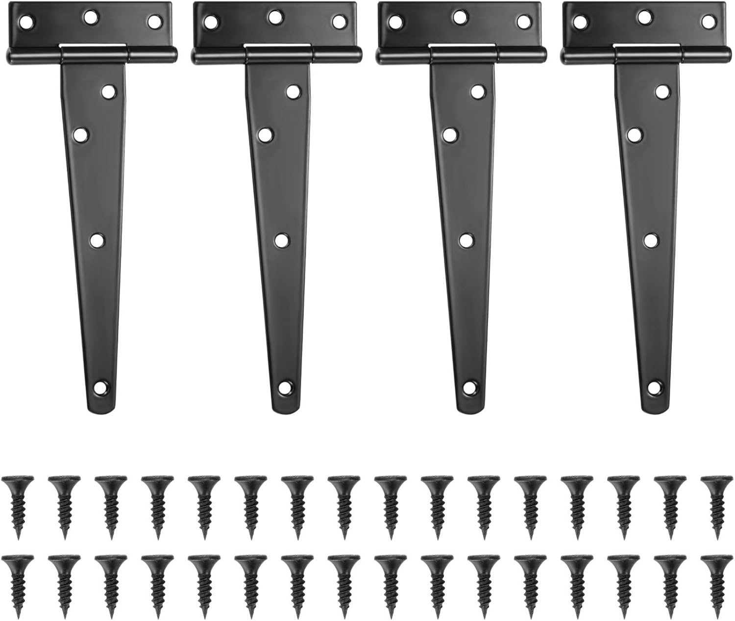 Set Mit 4 T-scharnieren, Schwarzes Scheunentorscharnier, Türscharniere, Edelstahl-flachscharnier Für Tore, Gartenschuppen, Schrank