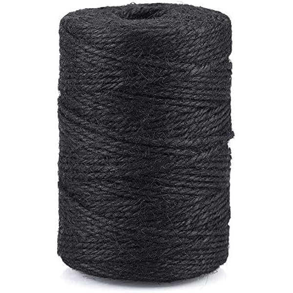 Jijacraft Jute Schnur Farbig Bastelschnur Garten Kordel Dekokordel 2mmx100m, Für Diy, Kunsthandwerk, Gartenarbeit, Geschenke Verpackungs (schwarz)