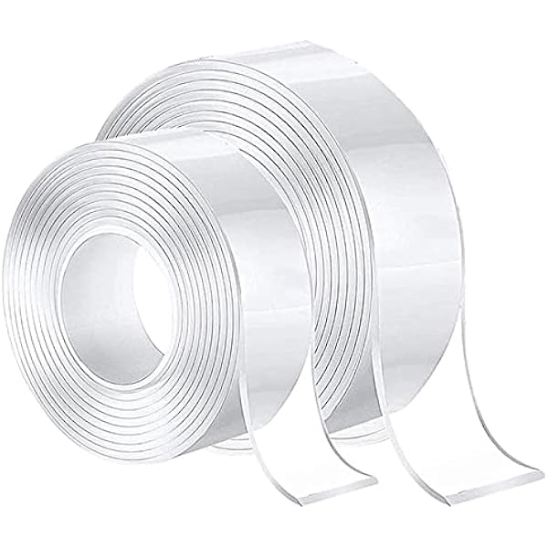 2 Stück Nano Tape, Nano Klebeband Doppelseitig Stark, Magisches Mehrzweck-klebeband, Spurloses Waschbares Doppelseitiges Klebeband Transparent(mittel 2 Cm, Klein 1 Cm)