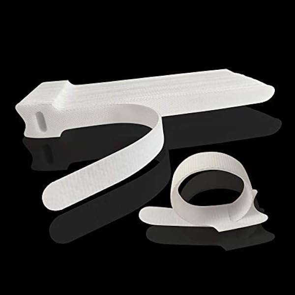 50 Stücke Klettband Kabelbinder, Klett Kabelbinder Wiederverschließbar, Kabelbinder Mit Klett, Für Zuhause Büro, Auto, Pc, Tv Kabel, Weiß