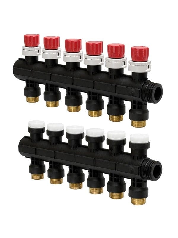 Vario plus Verteiler mit Ventil ls 6X 3/4 Euro - Uponor