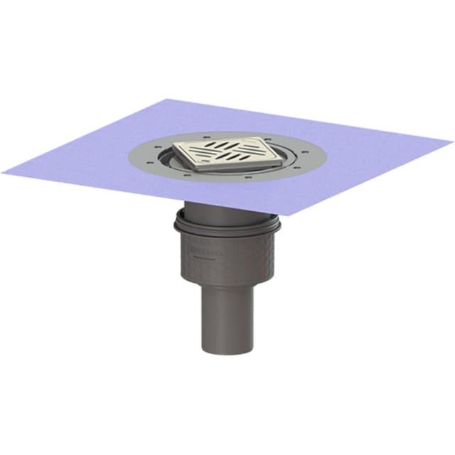 Kessel - Boden-/Deckenablauf Practicus dn 70 Variofix Designrost, senkrecht