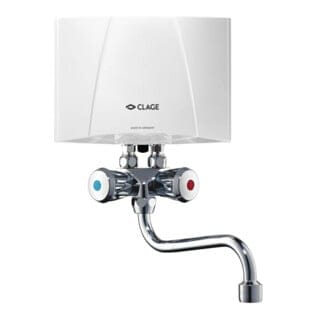 M4/SMB Durchlauferhitzer Set 4,4kW 230V Übertisch max. 2,5l/min drucklos hydraulisch mit Spezialarmatur und ies - Clage