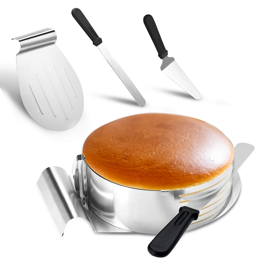 Tolletour Torten Set Tortenheber Schneidhilfe Torten-zubehör-set Tortenschneider Tortenheber Kuchen 4tlg 23-30cm