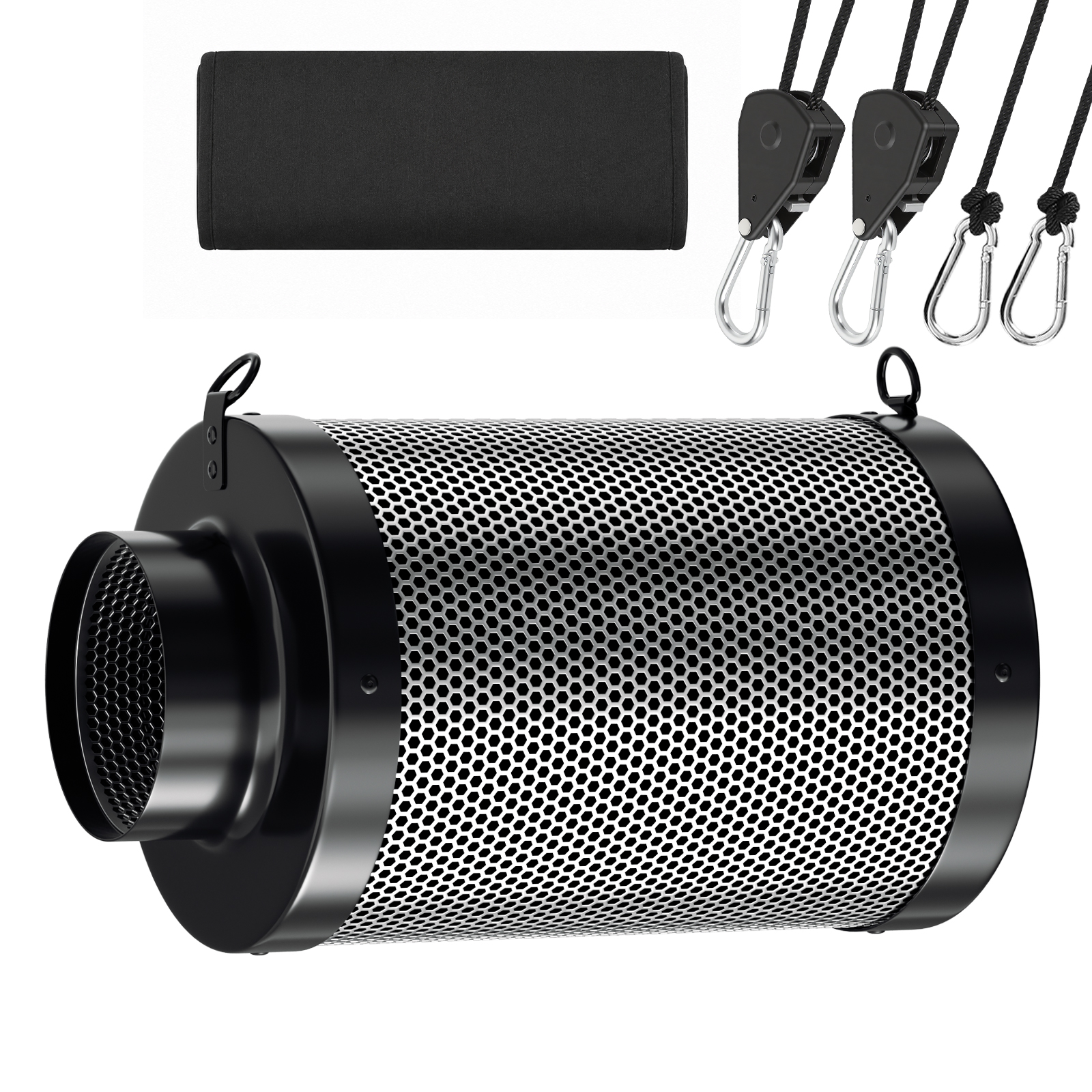 Tolletour Aktivkohlefilter Grow 100mm Kohlefilter 300mm Für Growbox Abluft
