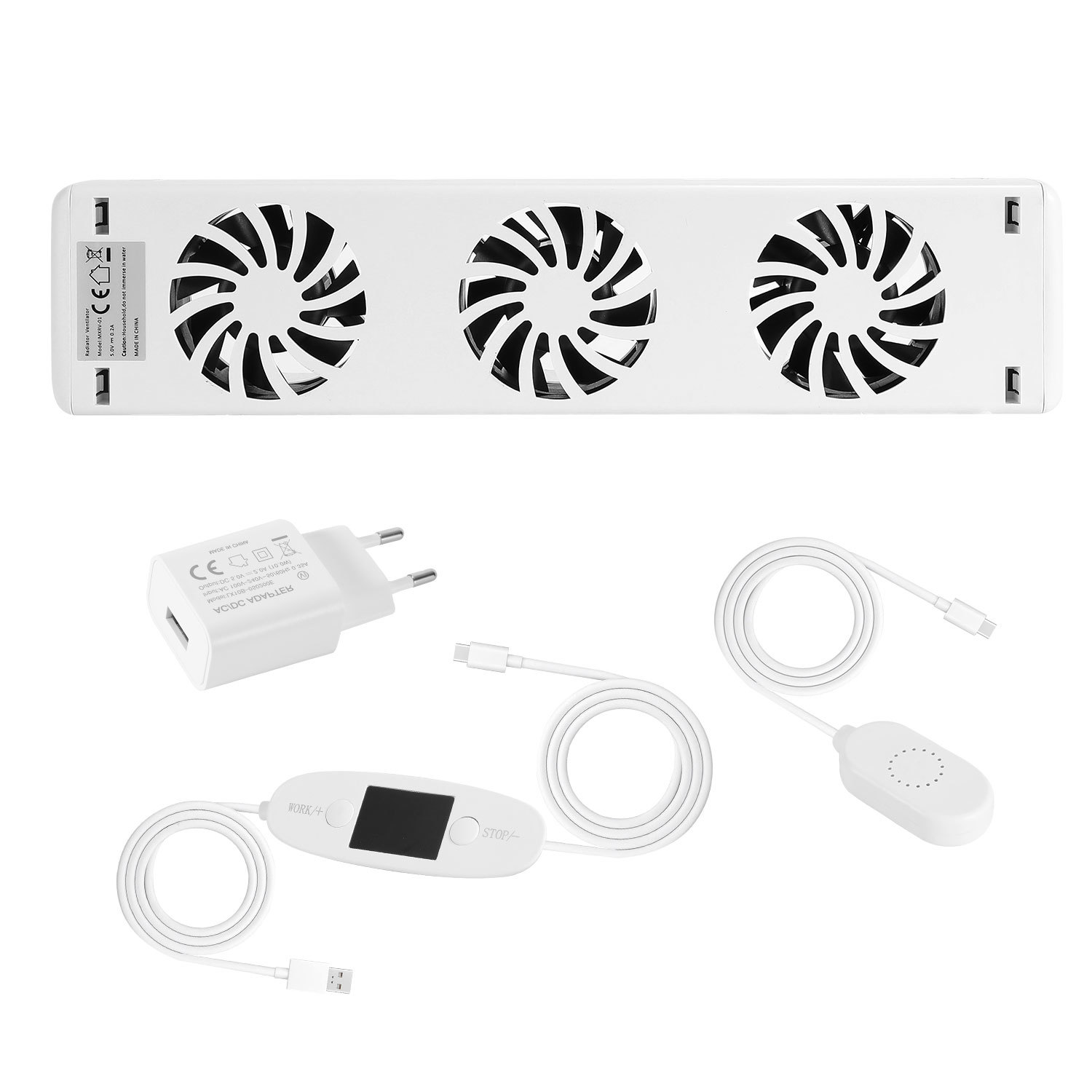 Tolletour Heizkörperverstärker 1er Set Mit 3 Lüftern, 30 Cm, Temperaturregler 0–60 °c, Magnetisch, Bis 50 Cm