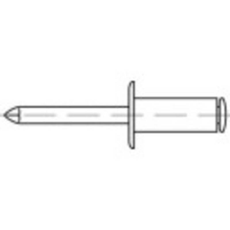 [gebraucht] B-ware Toolcraft Offene Blindniete Aluminium Stahl 4mm X 25mm 500 Stück Verzinkt Robust