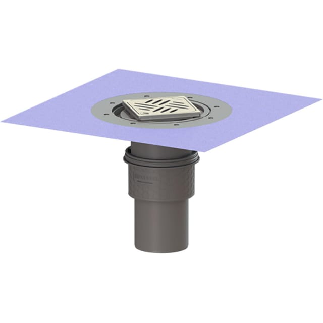 Kessel - Boden-/Deckenablauf Practicus dn 100 Variofix Designrost, senkrecht