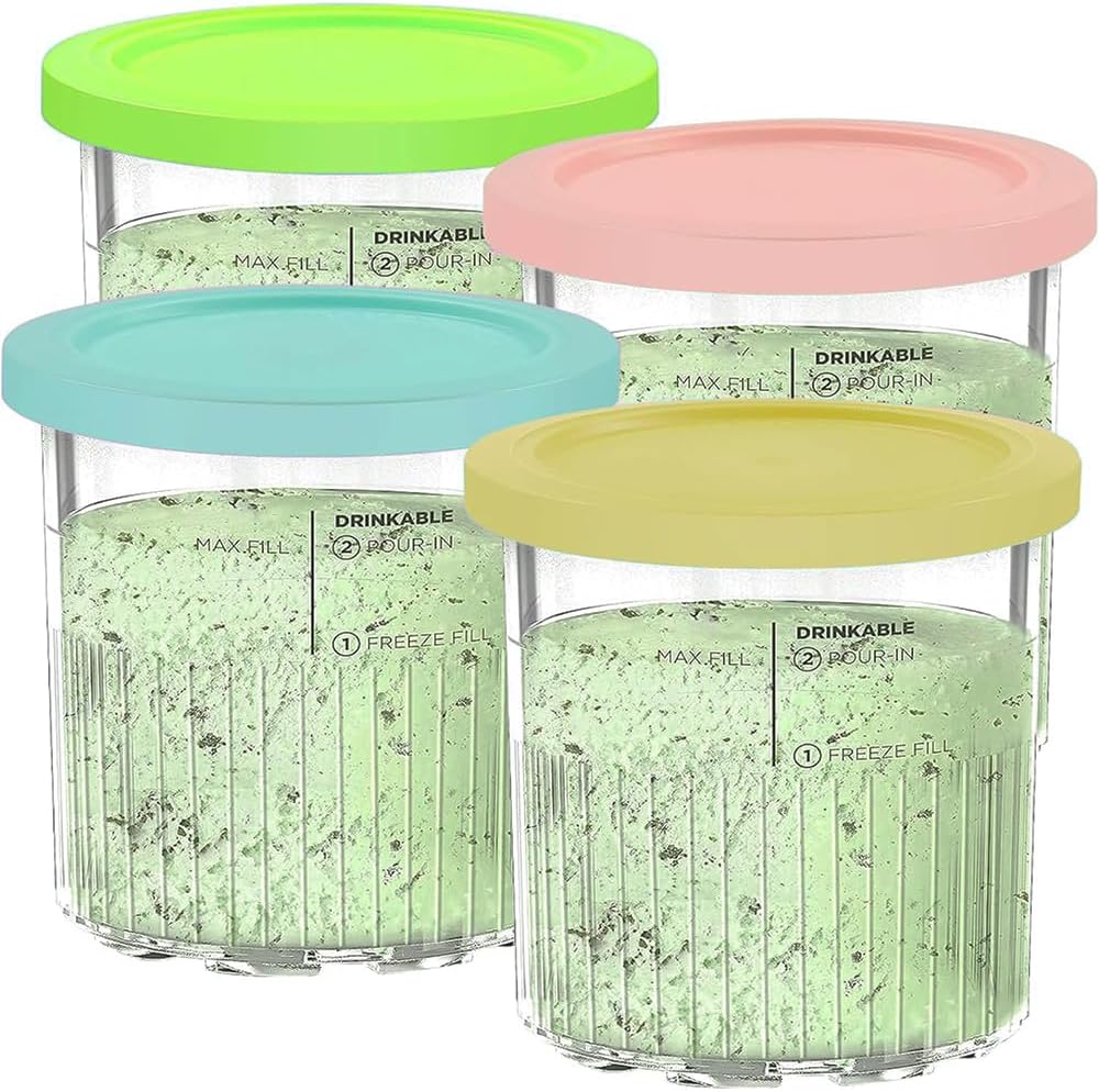 Behälter Und Deckel Für Ninja Creami Deluxe Eismaschine, 4er-set Eisbehälter Für Ninja Creamy Nc501eu Nc502eu, Bpa-frei Und Spülmaschinenfest