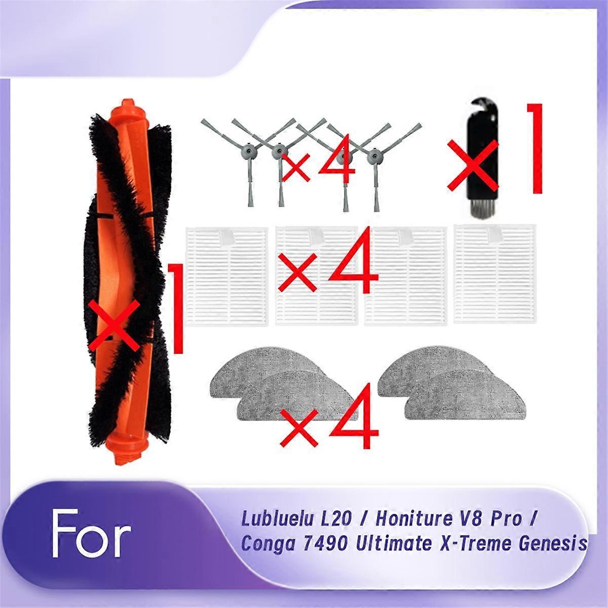 14 Ersatzteile, Kompatibel Mit Den Saugrobotern L20 / V8 Pro / 7490 Ultimate X-treme