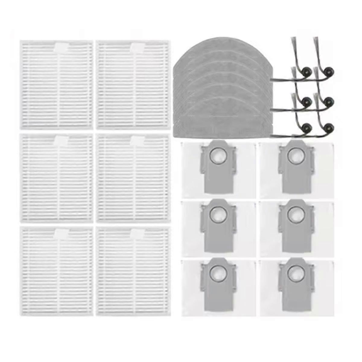 Set Aus 24 Teilen, Kompatibel Mit Den Staubsaugern M5+ / L5+ / Tf+ / Q7t+ Plus: Seitenbürste, Filter, Tuch Und Staubbeutel.