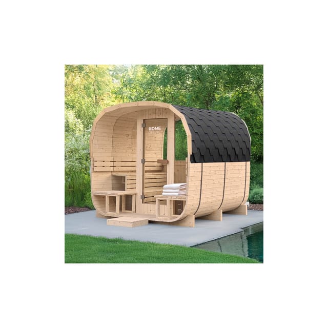 Home Deluxe - Gartensauna hygge deluxe - Maße: ca. 230 cm x 220 cm Outdoor Sauna, Fasssauna, Sauna für den Garten