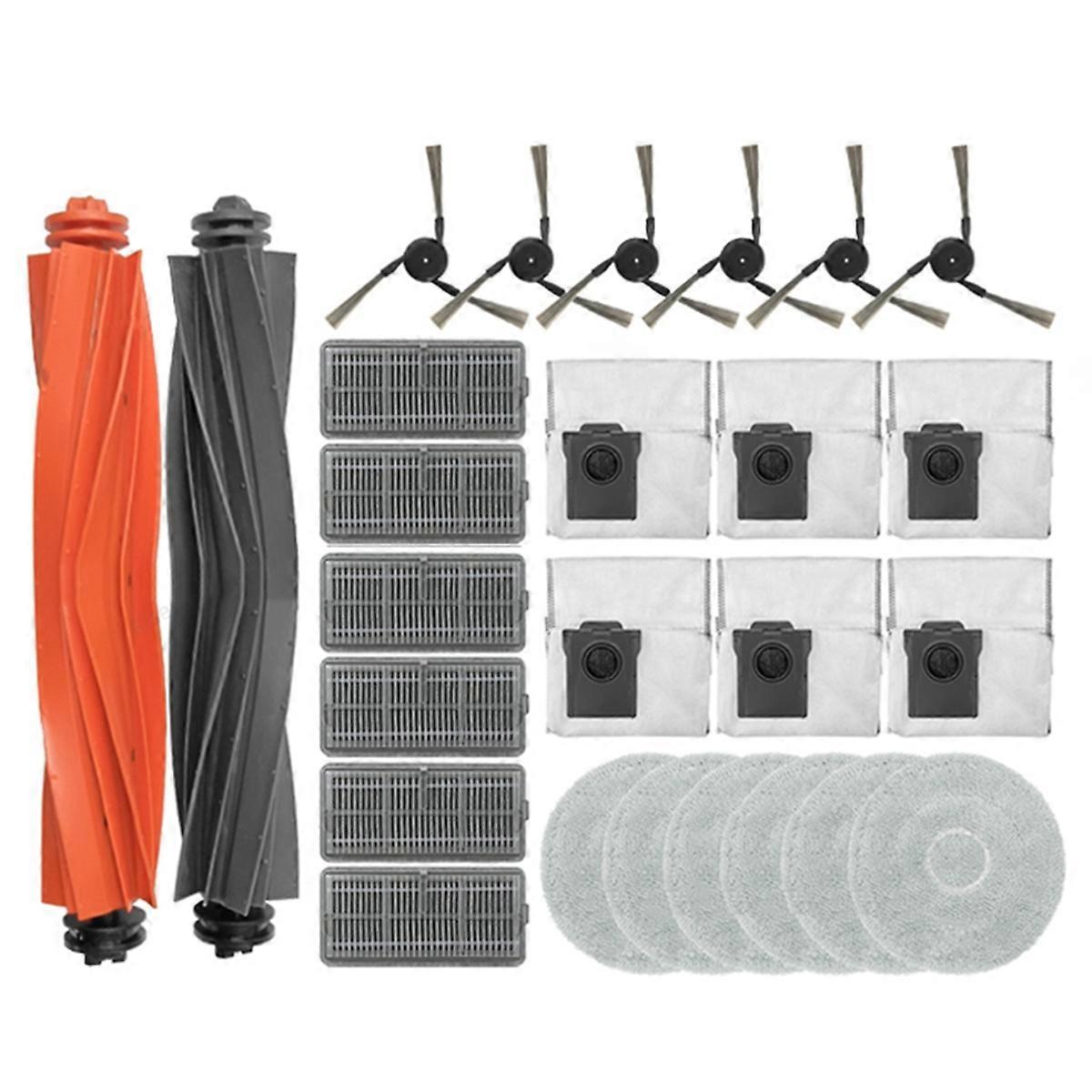 Set Mit 26 Zubehörteilen Für Den X40 Pro Ultra Saugroboter: Staubbeutel, Reinigungstuch, Filter Und Bürste.