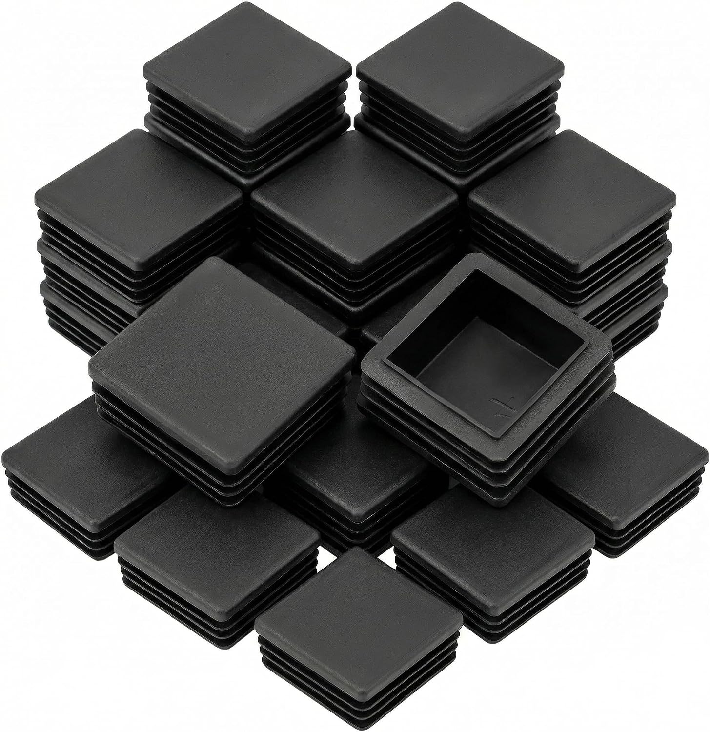 ® 20 Stück 40 X 40 Mm Lamellen-endkappen Für Vierkantrohre, Schwarze Quadratische Kunststoff-endkappen Für Rohre, Polyethylen-kunststoff, Endkappen