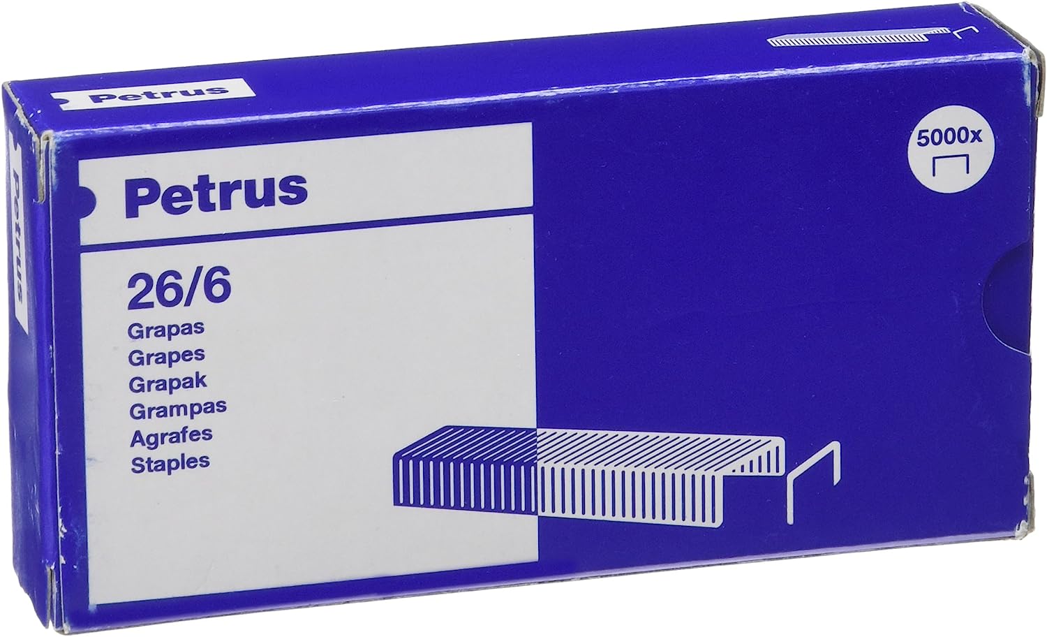 Petrus-box De 5000 Verkupferte Heftklammern 26/6 - Bis Zu 30 Blatt - Stift De 6mm