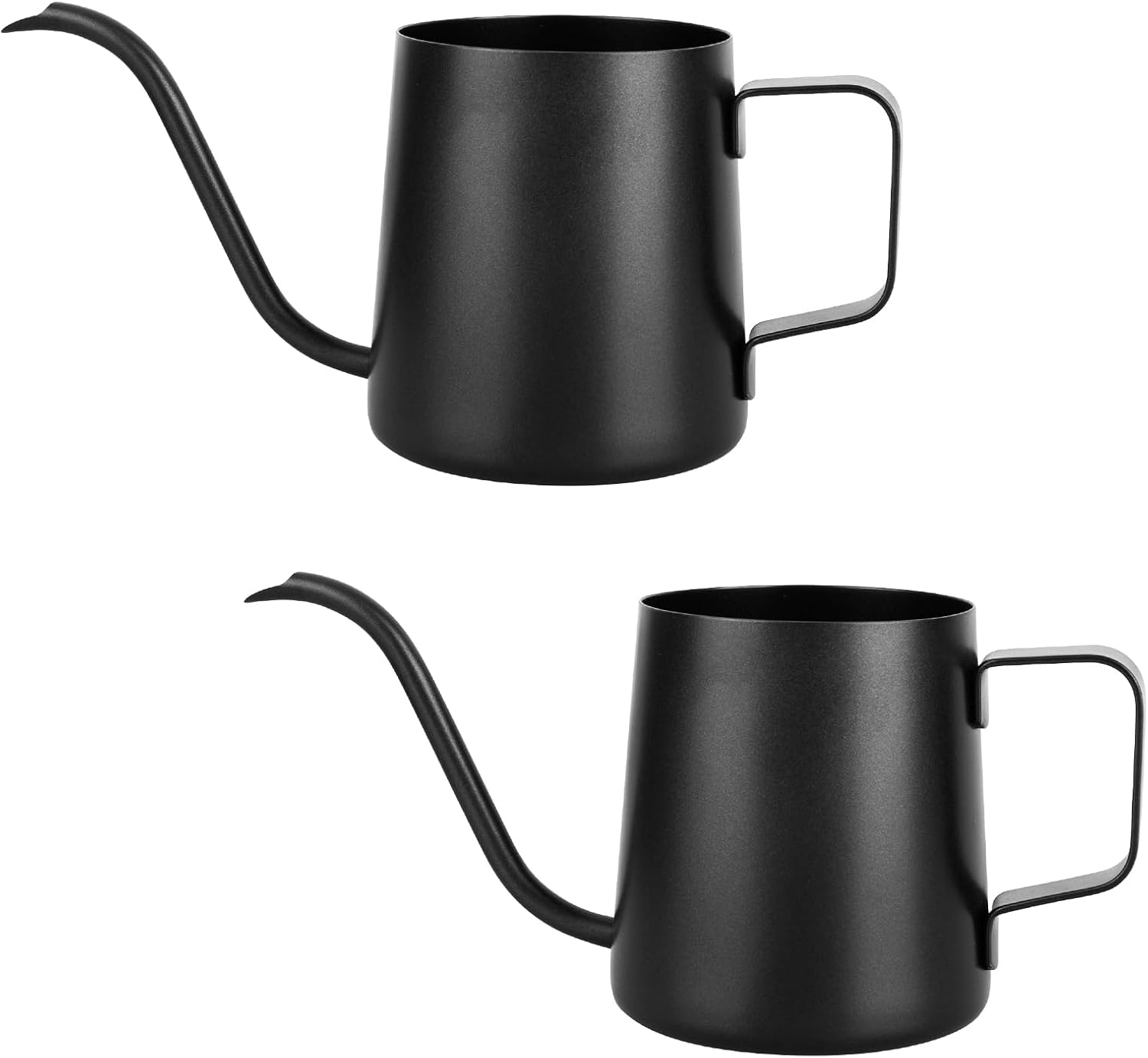 Set Mit 2 Schwarzen 250-ml-gießkannen Für Kleine Zimmerpflanzen – Edelstahl – Langer Ausguss – Gartengießkanne Für Zimmerpflanzen Und Sukkulenten