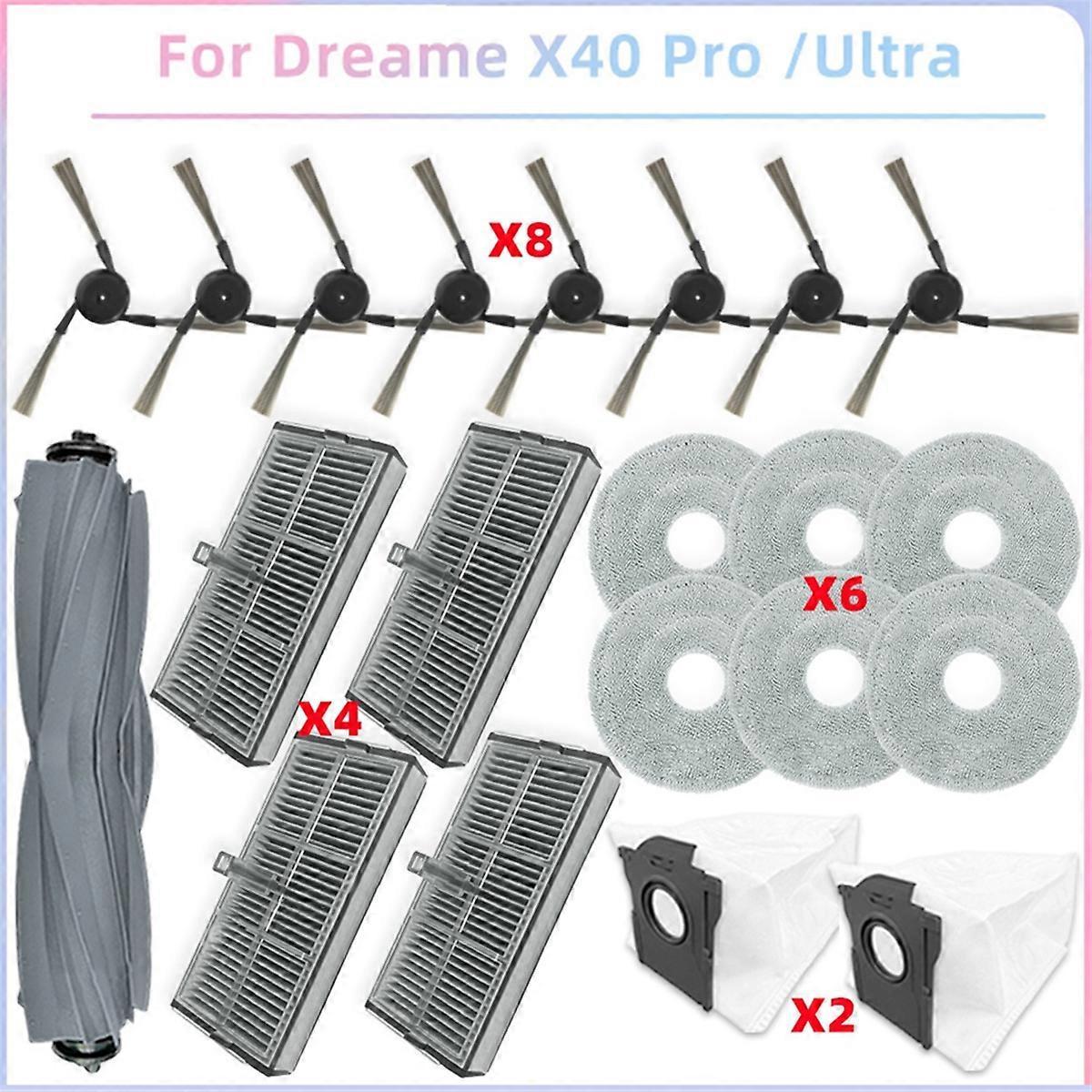 Kompatibel Mit Den Modellen X40 Ultra / L40 Ultra Und P10 Pro Ultra: Ersatzteile, Hauptwalze, Seitenbürste, Hepa-filter Und Staubbeutel.