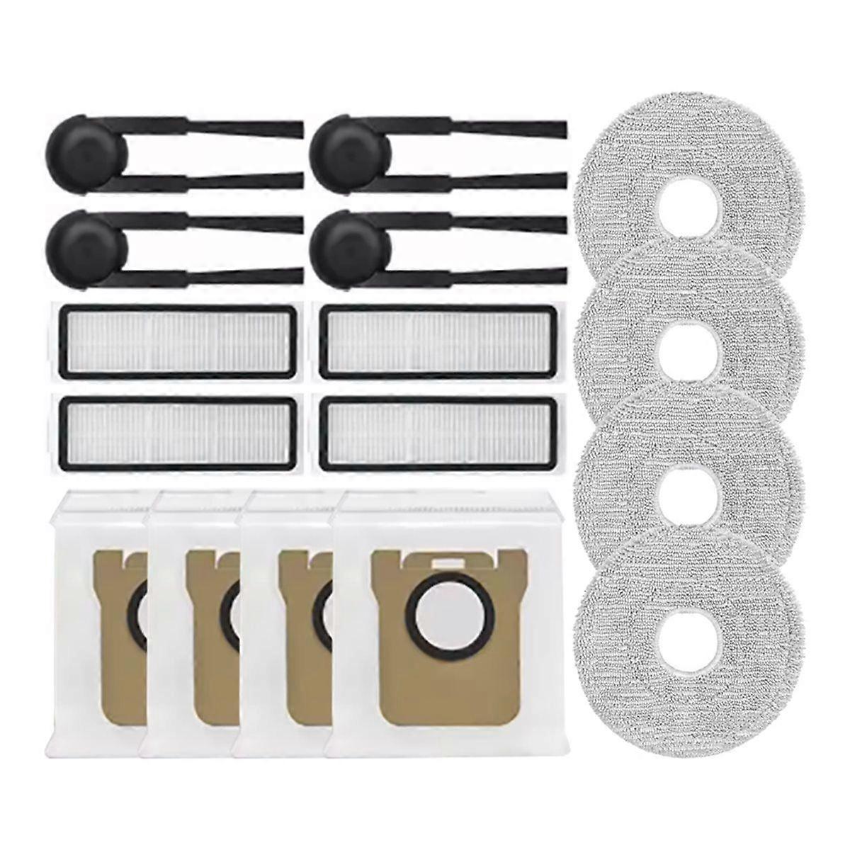 Set Aus 16 Teilen, Kompatibel Mit Dem Saugroboter 5c Ov42cn: Seitenbürste, Hepa-filter, Reinigungstuch Und Staubbeutel.