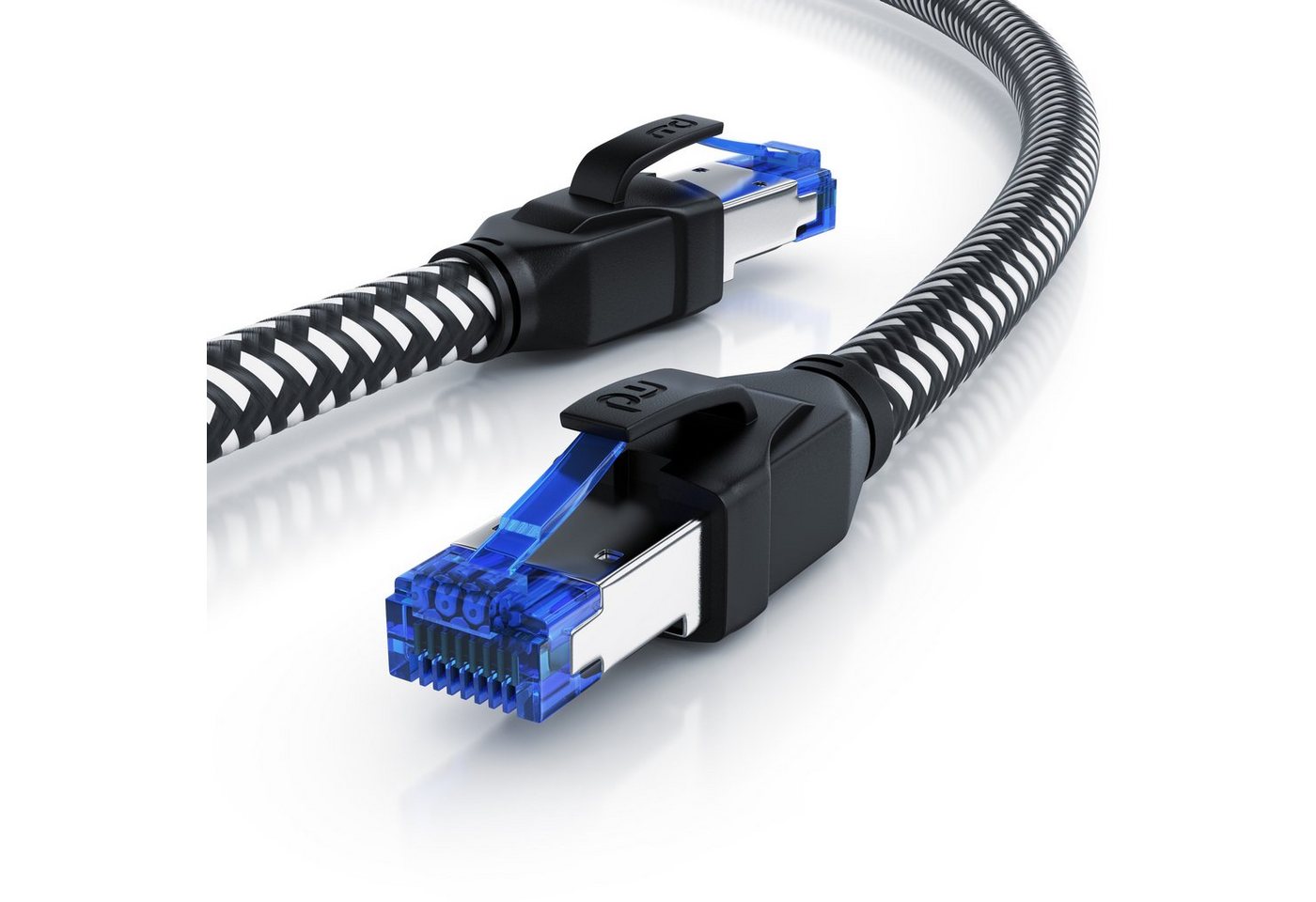 Primewire Patchkabel CAT 8 mit Baumwollummantelung - Gigabit Ethernet LAN Kabel - 40 Gbit/s - S/FTP PIMF Schirmung - Netzwerkkabel - 20m Bild 2