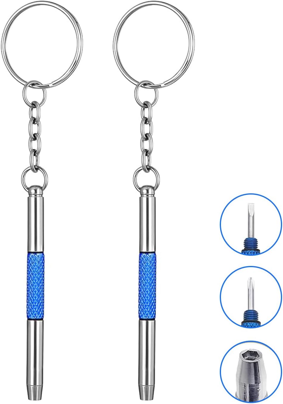 Mini-schraubendreher Für Brillen, 3er-set Edelstahl-schraubendreher, Schmuckwerkzeug-set, Tragbar Mit Schlüsselanhänger