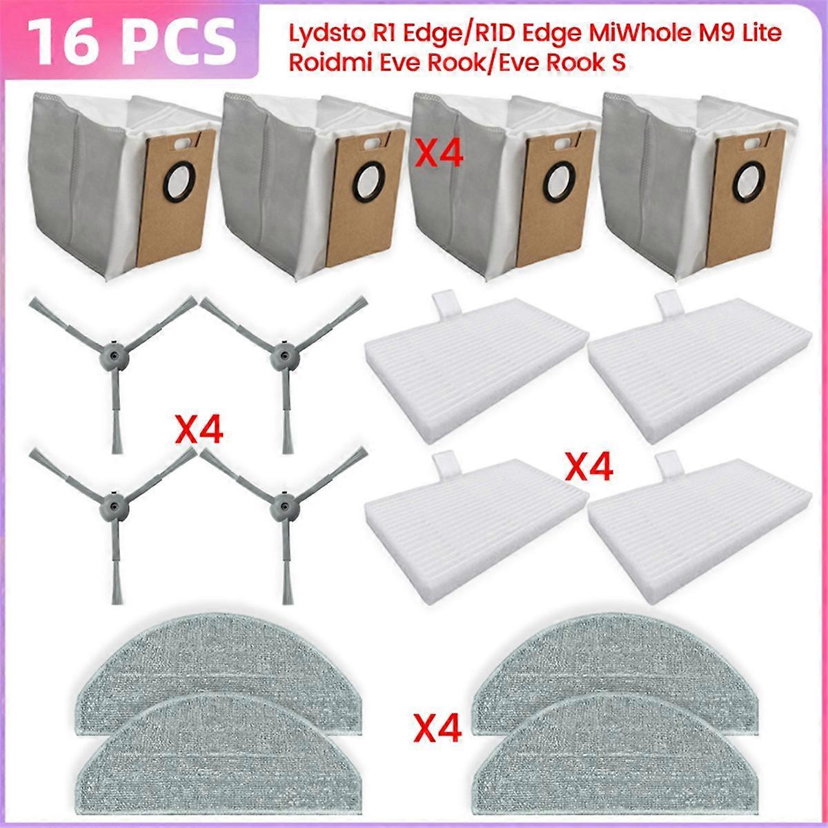 Für Lydsto R1 Edge Ersatzteile: Staubbeutel, Hepa-filter, Seitenbürste