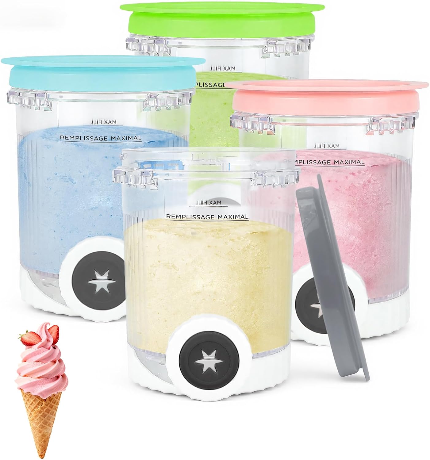 Behälter Für Ninja Creamy Swirl Nc700/nc701eu, 4er-packung Mit Je 480 Ml
