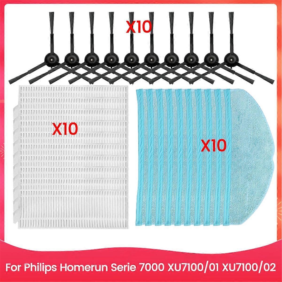 Ersatzteile Für Homerun Serie 7000 Xu7100/01 Xu7100/02: Seitenbürste, Hepa-filter, Reinigungstuch Und Zubehör.