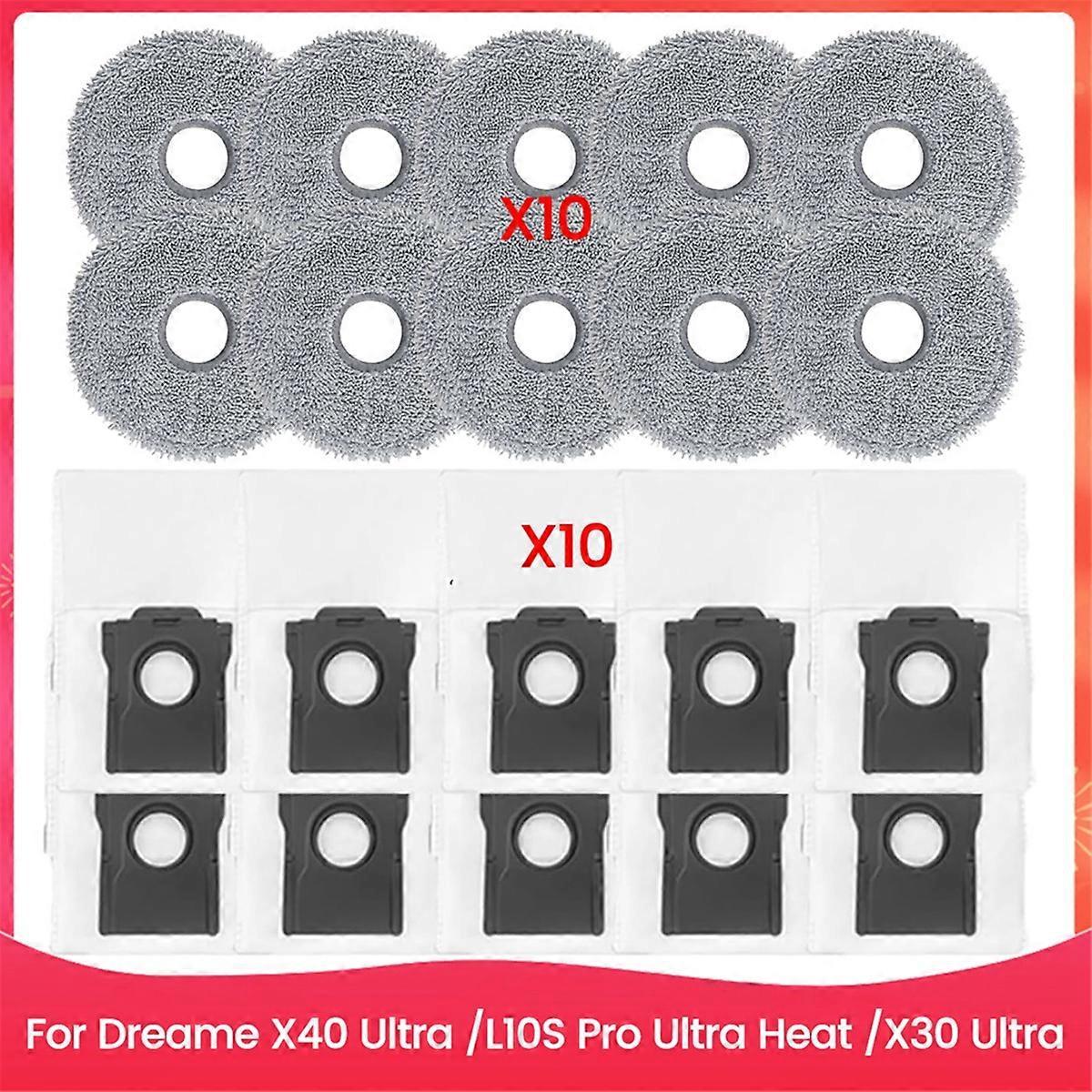 Packung Mit 20 Tüchern Und Staubbeuteln, Kompatibel Mit Den Staubsaugern X40 Ultra, L10s Pro, Ultra Heat Und X30 Ultra. Ersatzteile Für Staubsauger.