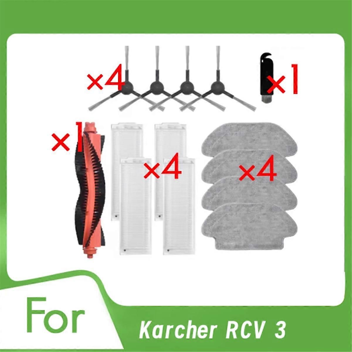 Set Mit 14 Zubehörteilen Für Den Kärcher Rcv 3 Staubsauger: Haupt- Und Seitenbürste