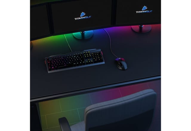 Xxxl Übergröße Mauspad 1600 x 800 mm - xxxl Großformat - Schreibtischunterlage - gummierte Rückseite - rutschfest und abwaschbar - Gaming - Titanwolf