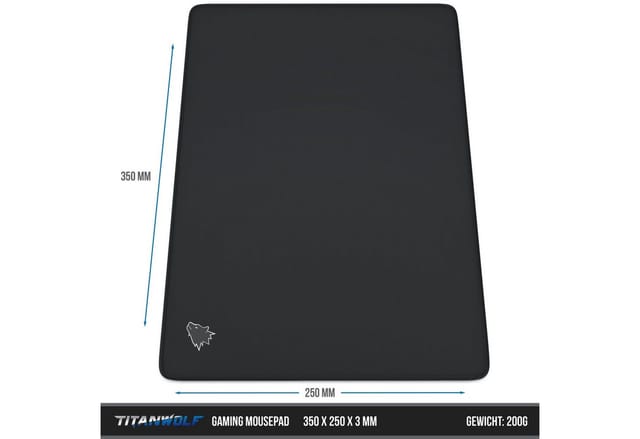 Gaming Mauspad, Speed Gaming Mousepad 250 x 350mm mit gummierter Rückseite, kleines Wolfsmotiv - Titanwolf