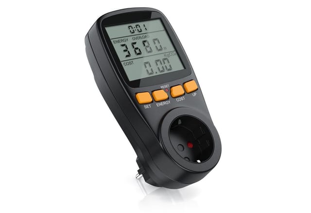 Brandson - digitales Energiekostenmessgerät - Strommessgerät, Energiekosten Anzeige - Stromzähler Steckdose - 3680W - Energiemessgerät