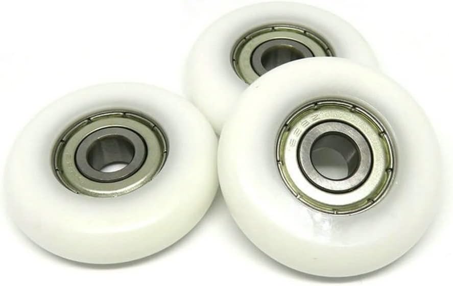 Satz Mit 5 Runden Pom-rädern Für Rudermaschinen, 8 X 40 X 10 Mm, Weiß, Kunststoffbeschichtete Lager