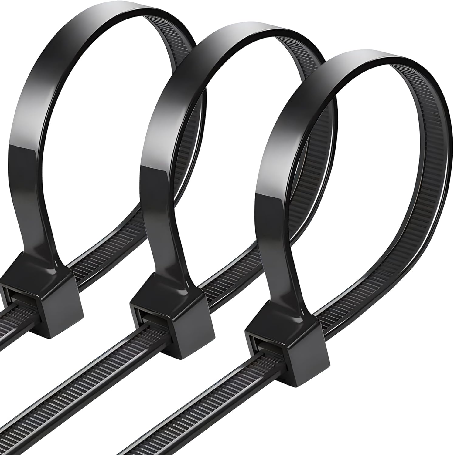 100 Stück Professionelle 8-mm-kabelbinder, Schwarze Kabelbinder Mit 75 Kg Zugfestigkeit, Selbstverriegelnd, Uv-beständig, Ideal Für Den Innen- Und Außenbereich (250 Mm X 8 Mm)